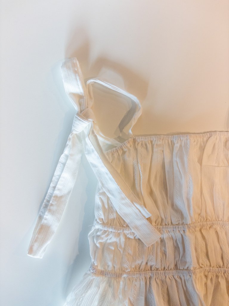 Nwot Lewkin Ruffle Smocked Babydoll Tank Top White — image 3 of 7